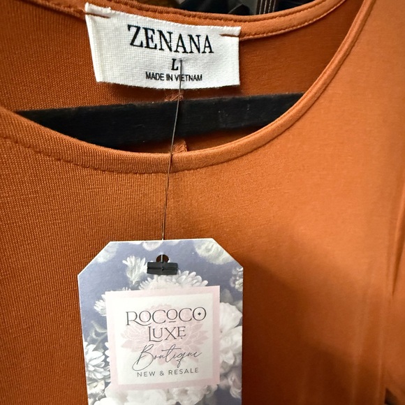 Zenana Modal dress Terracotta Midi Maxi Tshirt T-Shirt short sleeve tencel - Picture 6 of 10